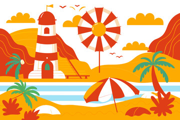 vector cartoon summer background