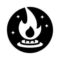 minimal gas burner logo concept vector black color silhouette