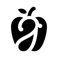 minimal Bell Pepper brand logo concept black color silhouette