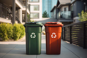 Recycle bins in an urban area recycling environment 