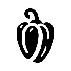 minimal Bell Pepper brand logo concept black color silhouette