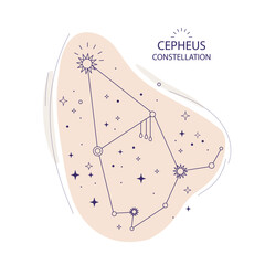 Star constellation Sepheus vector illustration