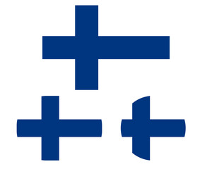 Obraz premium Flag in a rectangular square and circle, isolated png background. Flag of Finland