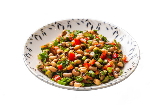 Traditional delicious Turkish food; dried black eyed peas salad (Turkish name; kuru borulce salatasi)