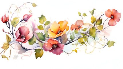 watercolor clipart bouquet of flowers on a white background