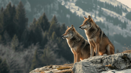 wolves in the mountain ranges