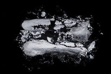 White Paint Smears On A Black Background