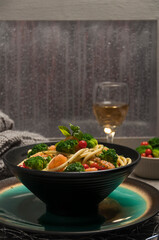 Nutritious and Delicious: A Plate of Pasta with Broccoli and Cherry Tomatoes