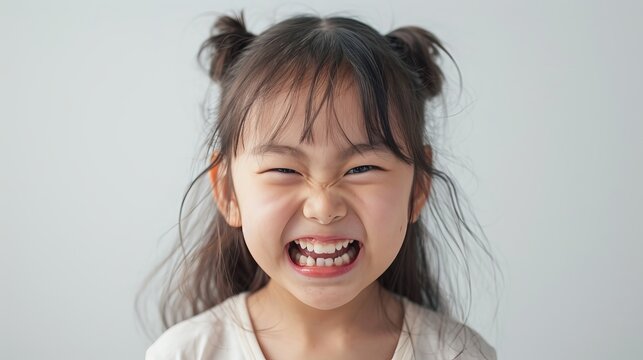 Mischievous Korean Girl with Playful Expression