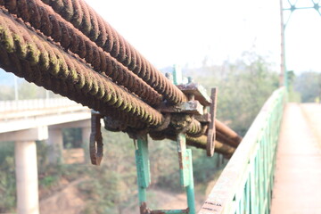 Closeup steel Cable Connection