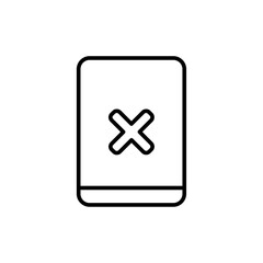 Cancel mobile outline icons, minimalist vector illustration ,simple transparent graphic element .Isolated on white background