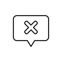 Obraz premium Cancel chat outline icons, minimalist vector illustration ,simple transparent graphic element .Isolated on white background