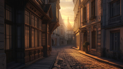 First Light on the Old Town Street