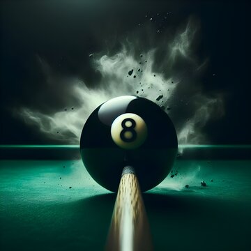 pool ball on black