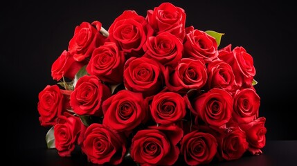 Obraz premium Colorful flower bouquet from red roses isolated on white background. Closeup