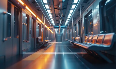 empty subway trainempty subway/ passenger trains - obrazy, fototapety, plakaty