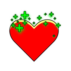 vector design of a heart that is slowly healing and getting healthier