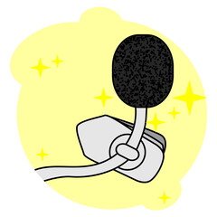 microphone vector design with a small shape that can be clipped on clothes