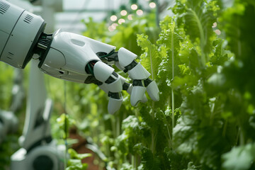 Technology in agriculture- robotic hand takes after plants in the greenhouse