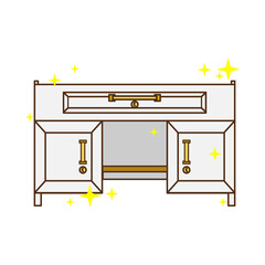 vector design of a white table in classic style