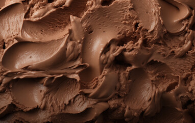 Top view of chocolate ice cream texture. copy space background - Powered by Adobe