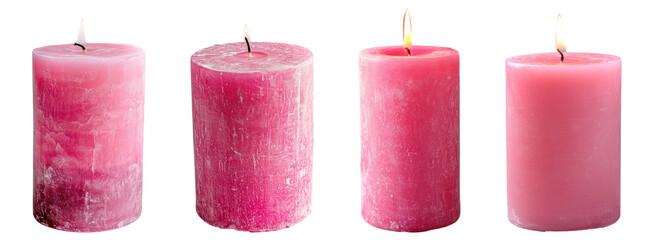  Pink Candle PNG Set