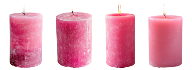  Pink Candle PNG Set