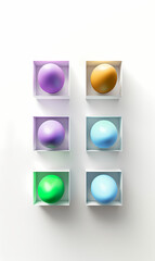 Colorful eggs in the box