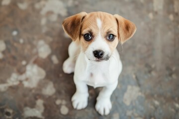 Captivating Portrait Of An Innocent And Charming Puppy, Perfect Composition And Ample Room For Text