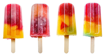 summer fruit popsicles isolated on transparent background