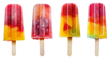 summer fruit popsicles isolated on transparent background