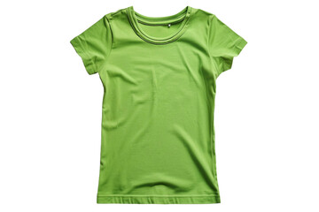 Ladies Fitted Green T-Shirt on Transparent Background