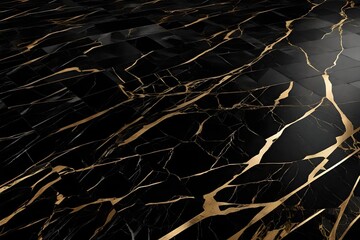 marble floor design in black color with golden lining in crack design marble floor design background 