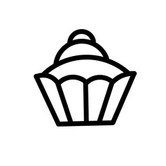 Icons Bakery and dessert with croissant muffin donut pizza sandwich cookies and cakes. bakery symbols set