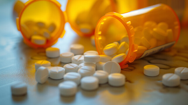  Prescription pill bottles with medication