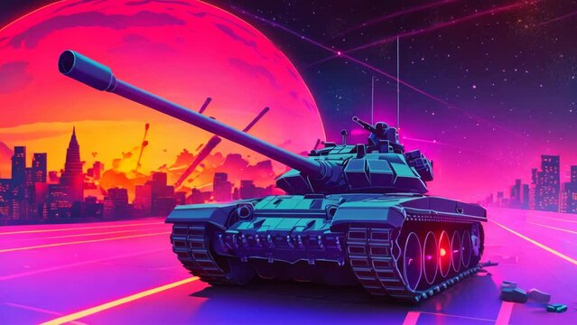 Neon Blitz: Tank Inferno. Generative ai