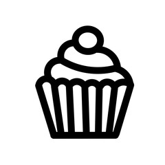 Icons Bakery and dessert with croissant muffin donut pizza sandwich cookies and cakes. bakery symbols set