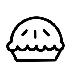 Icons Bakery and dessert with croissant muffin donut pizza sandwich cookies and cakes. bakery symbols set