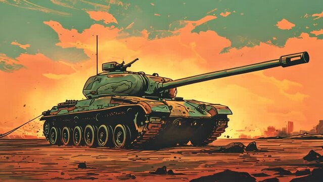 Retro Armor: 70s Tank Warfare. Generative ai