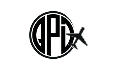 QPD three initial letter circle tour & travel agency logo design vector template. hajj Umrah agency, abstract, wordmark, business, monogram, minimalist, brand, company, flat, tourism agency, tourist - obrazy, fototapety, plakaty
