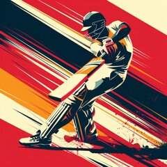 Design a dynamic cricket-themed graphic background