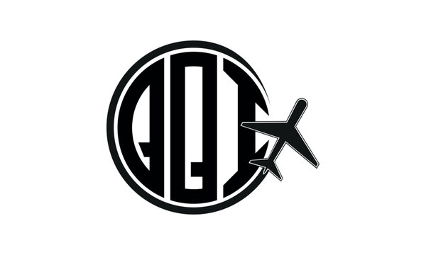 QQI three initial letter circle tour & travel agency logo design vector template. hajj Umrah agency, abstract, wordmark, business, monogram, minimalist, brand, company, flat, tourism agency, tourist