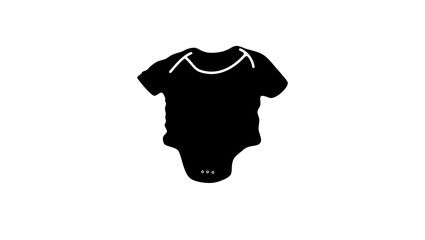 baby bodysuit sign, black isolated silhouette