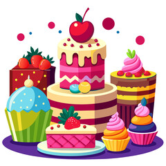 birthday cake with candles