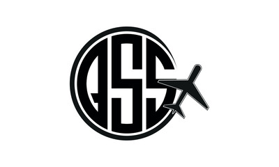 QSS three initial letter circle tour & travel agency logo design vector template. hajj Umrah agency, abstract, wordmark, business, monogram, minimalist, brand, company, flat, tourism agency, tourist
