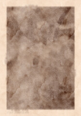 Old sepia brown wrinkled paper background with frame for digital scrappbooking
