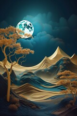 illustration, modern art landscape