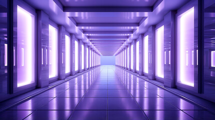 Fototapeta premium Purple Illuminated Hallway