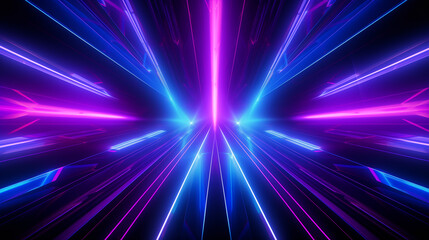Obraz premium Neon Light Explosion in Blue and Purple Hues