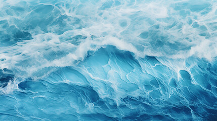 Obraz premium Aerial view of calming turquoise ocean waves